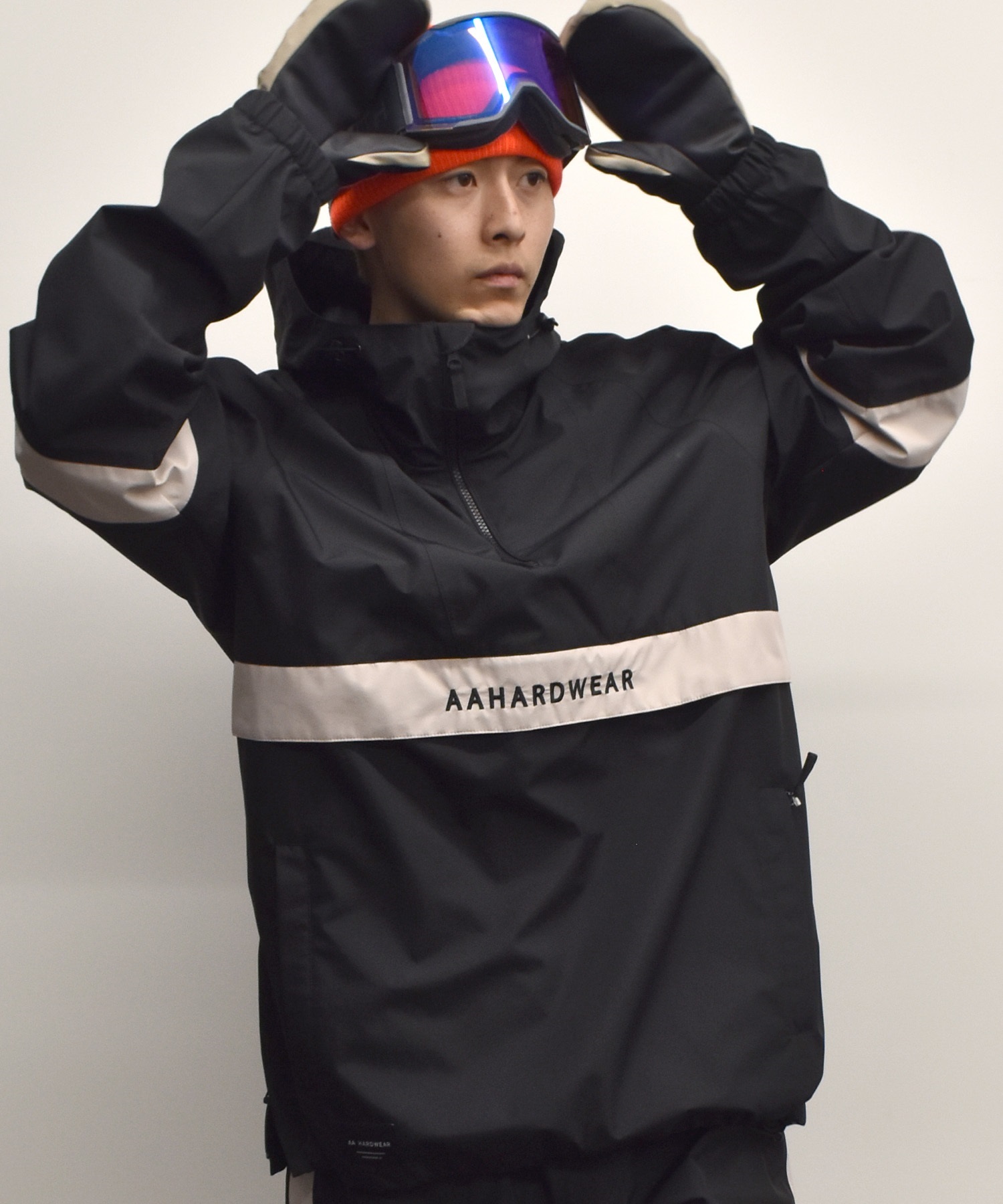 セットアイテム対象  AA HARDWEAR ダブルエー ハードウェア スノーボード ウェア ジャケット  TEAM ANORAK JACKET 72124306 24-25モデル LL E9(BLACK-S)