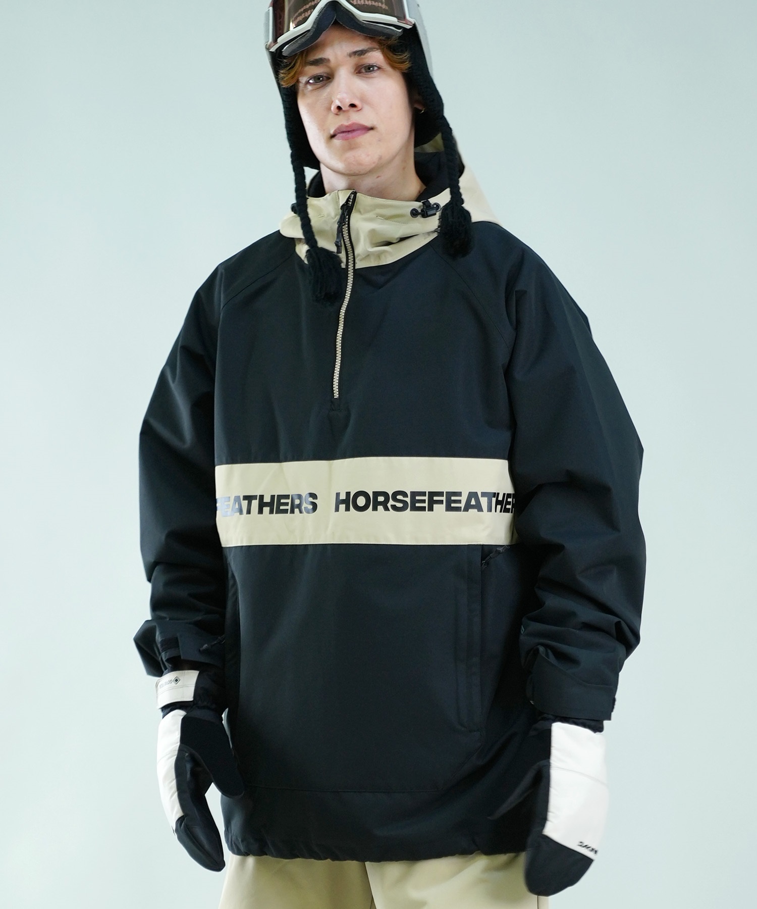 セットアイテム対象  Horsefeathers ホースフェザーズ スノーボード ウェア ジャケット ユニセックス JK GORDIE ムラサキスポーツ 24-25モデル LL D25(BLACK-XS)