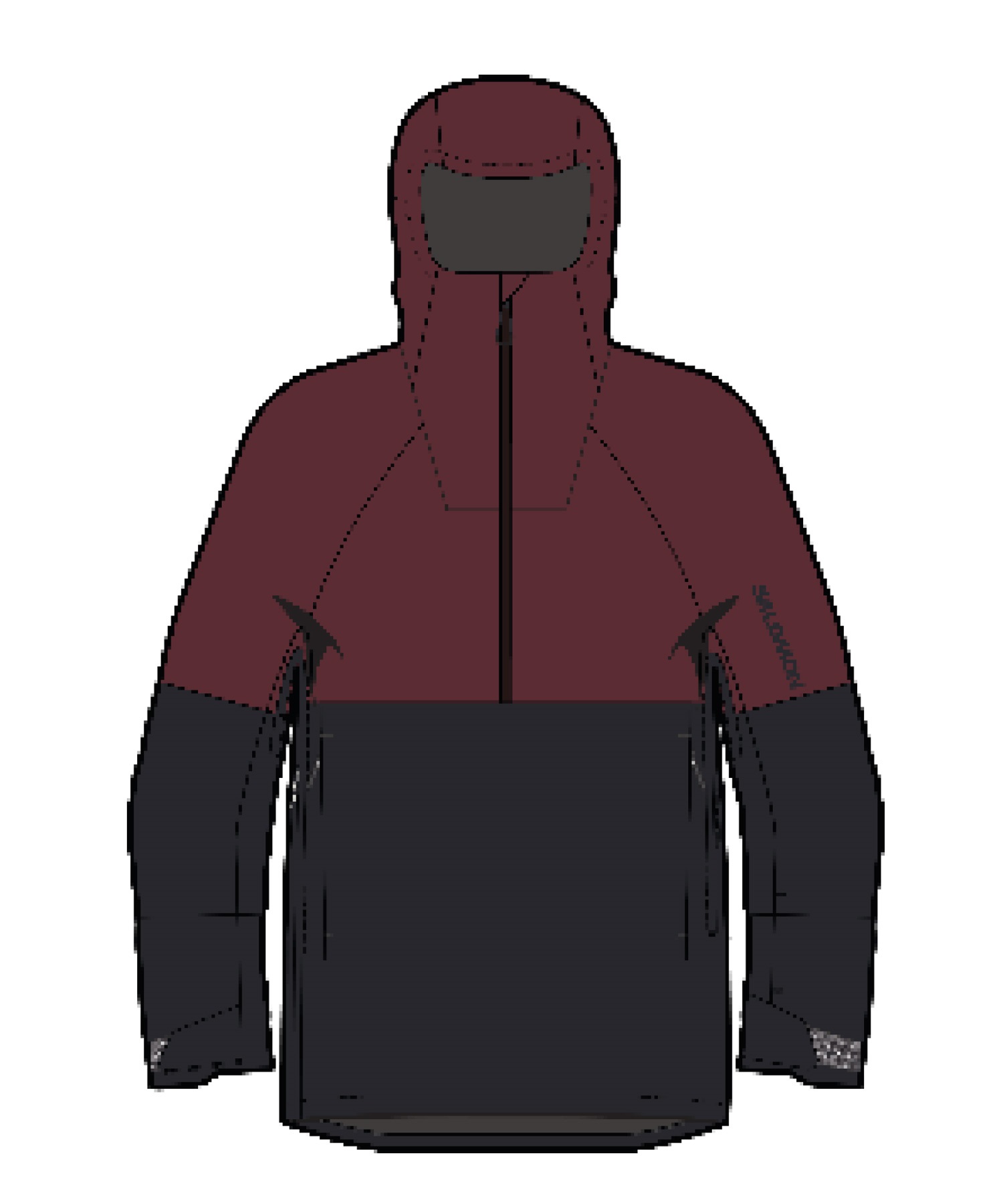 セットアイテム対象  SALOMON サロモン TRANSFER ANORAK M ユニセックス スノーボード ウェア ジャケット 24-25モデル LC2273400 LL A11(BKRD-S)
