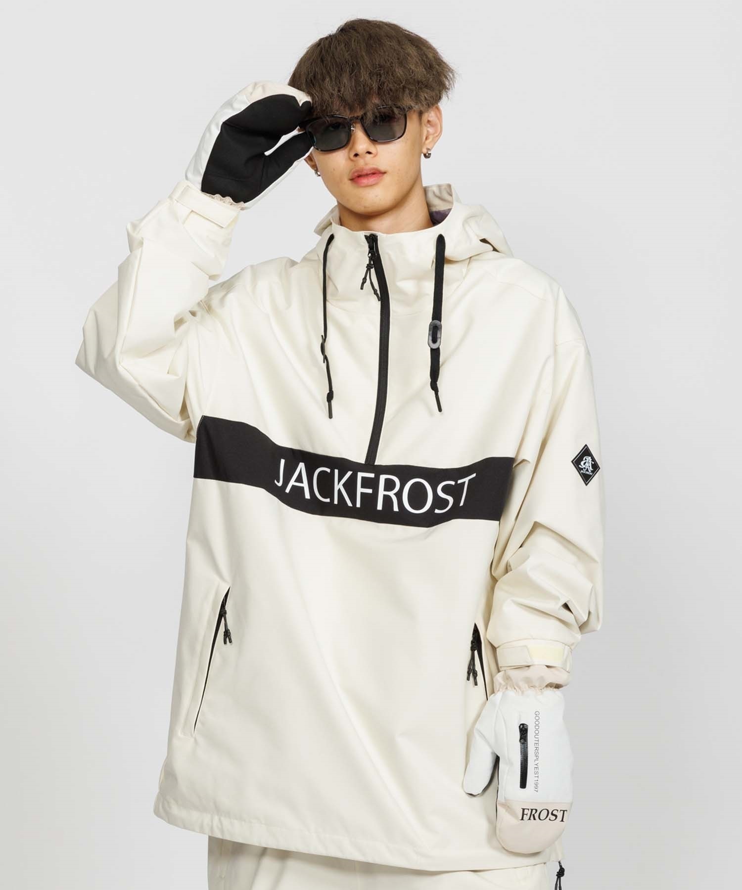 セットアイテム対象  JACK FROST ジャックフロスト スノーボード ウェア ジャケット ユニセックス WIDE PULLOVER ムラサキスポーツ 24-25モデル LX D25(OWHT-S)