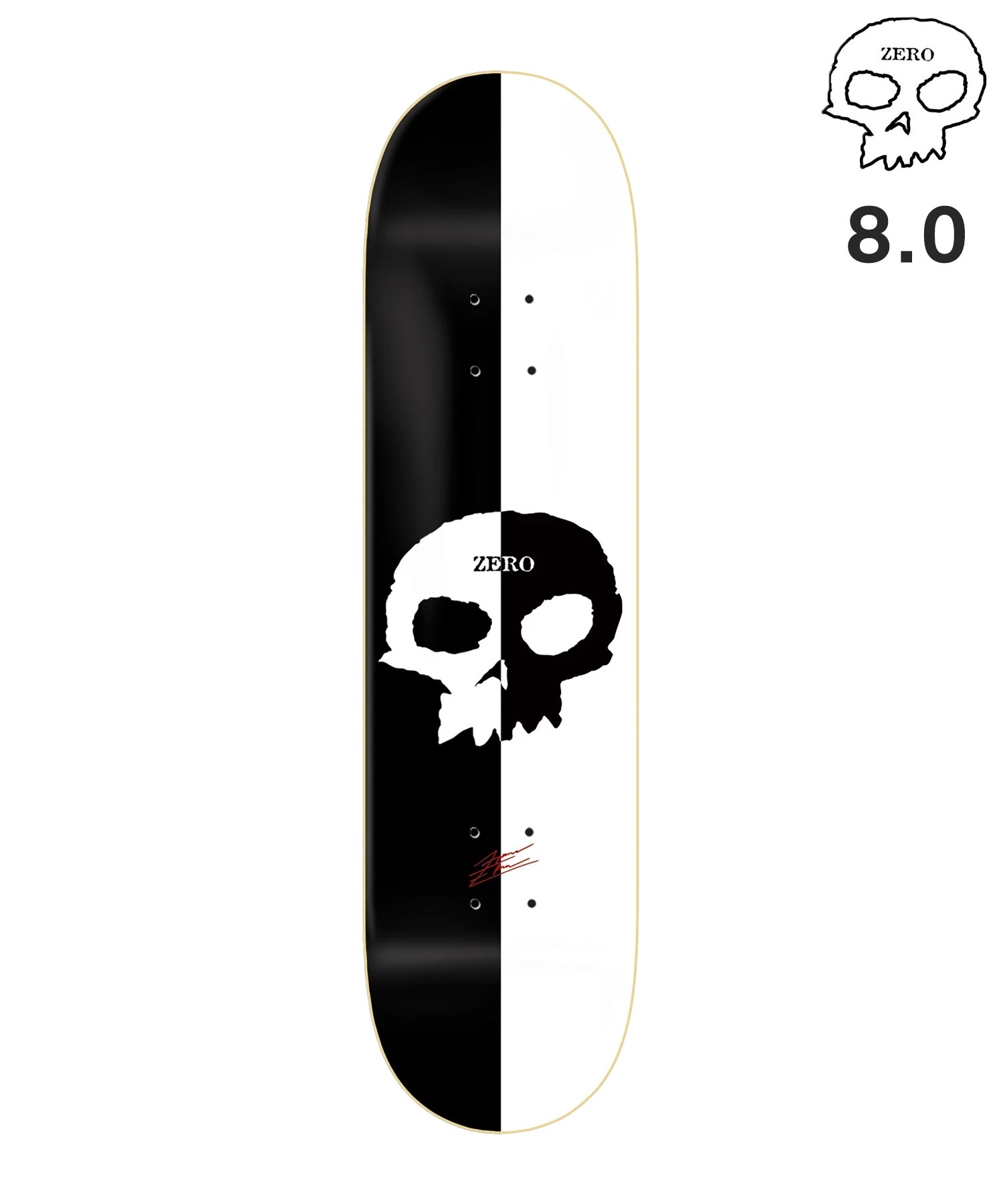 ZERO ゼロ スケートボード デッキ ﾌｫﾚｽﾄ SPLIT SINGLE SKULL D6116 8.0inch(ONECOLOR-8.00inch)