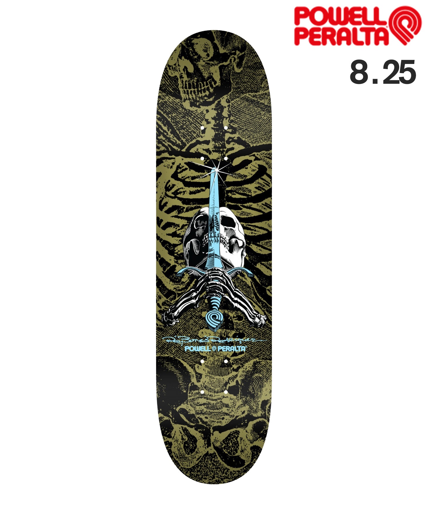 POWELL PERALTA パウエルペラルタ スケートボード デッキ SKULL&SWORD 31210863(GLD-825)