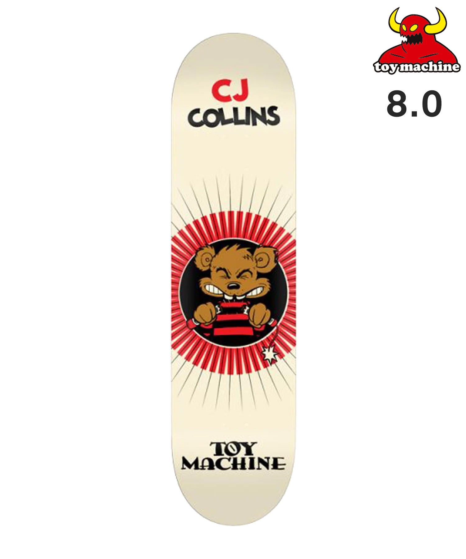 TOY MACHINE トイマシーン スケートボード デッキ 8.0inch COLLINS TOONS(ONECOLOR-8.0inch)