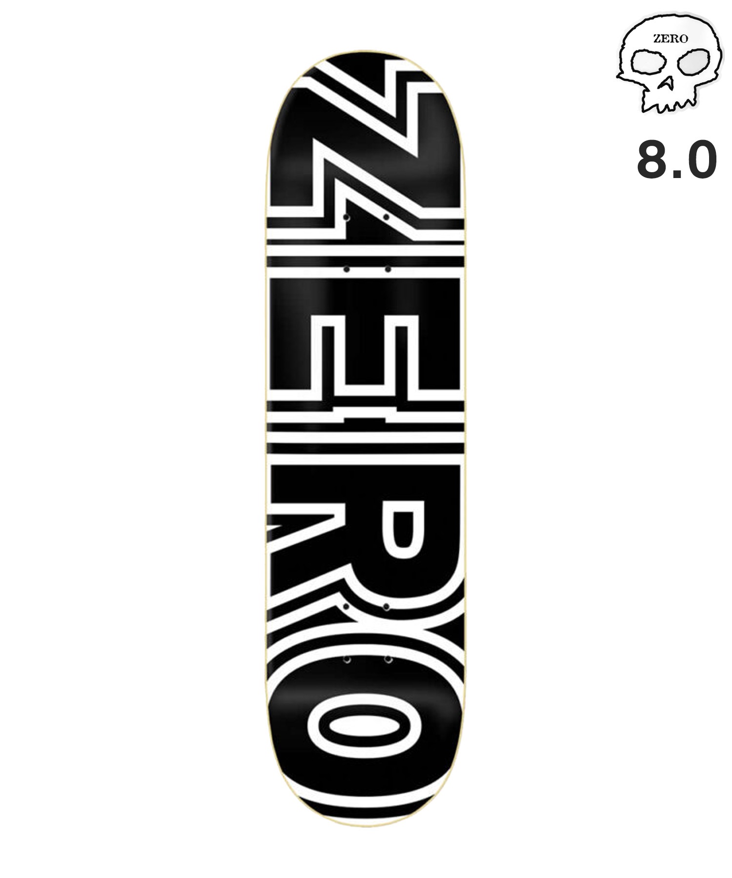 ZERO ゼロ スケートボードデッキ 7.75,8.0inch BOLD CLASSIC BLACK #03 ムラサキスポーツ(ONE-8inch)