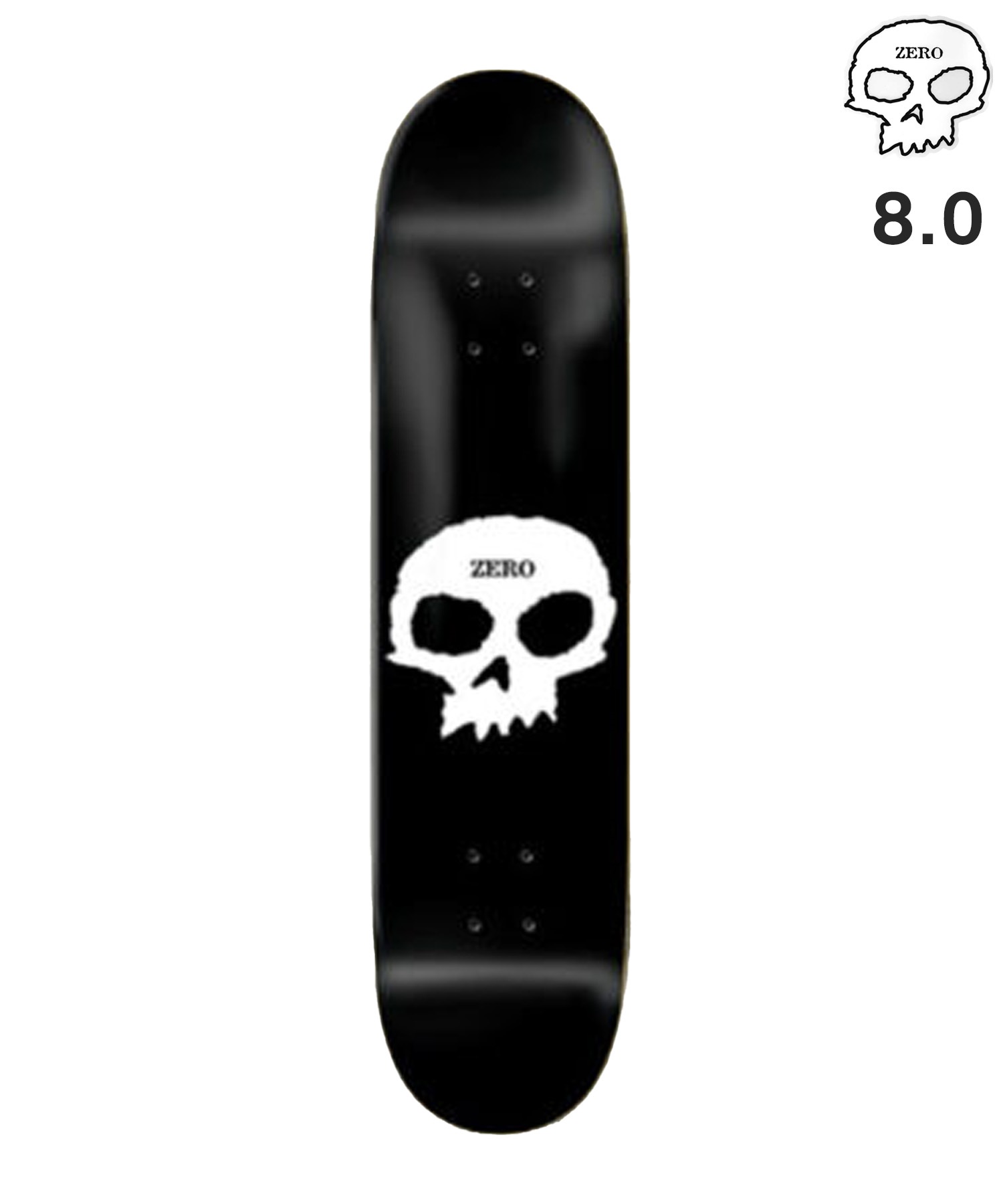 ZERO ゼロ スケートボードデッキ 7.75,8.0inch SINGLE SKULL #03 ムラサキスポーツ(ONE-8inch)