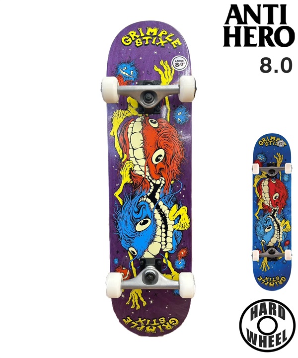 ANTIHERO アンチヒーロー スケートボード コンプリート 8.0inch GRIMPLE TANDEM ムラサキスポーツ