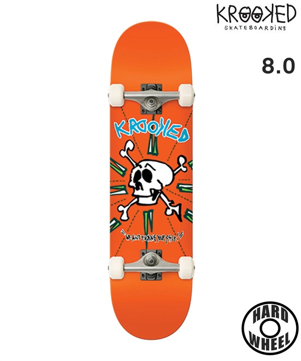 KROOKED クルキッド スケートボード コンプリート 8.0inch STYLE ORANGE ムラサキスポーツ