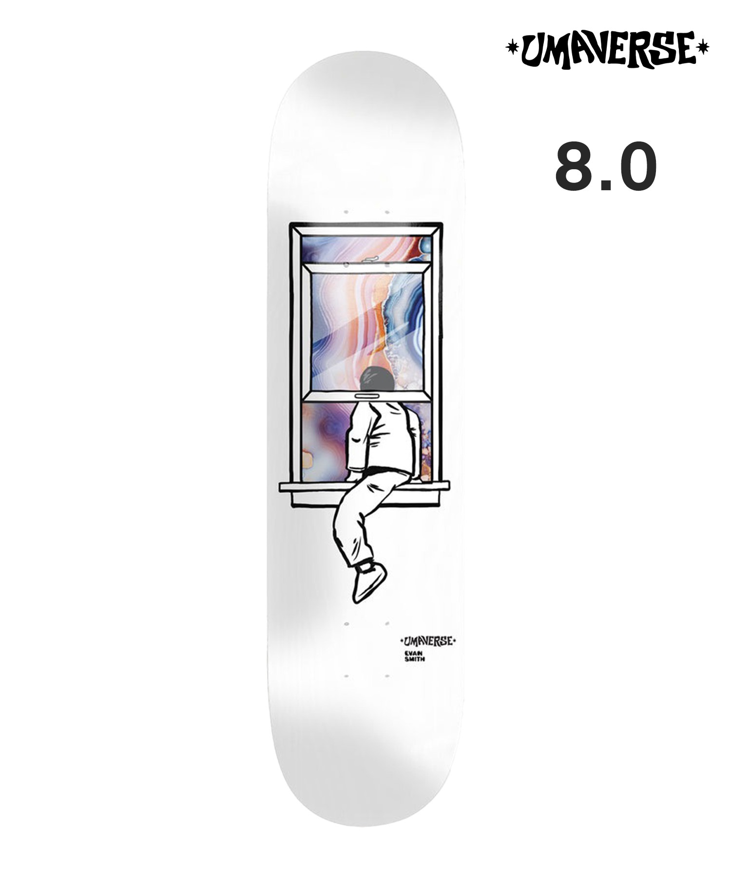 Umaverse ウーマ スケートボード デッキ EVAN WINDOOR 8.0 ムラサキスポーツ(ONECOLOR-8inch)