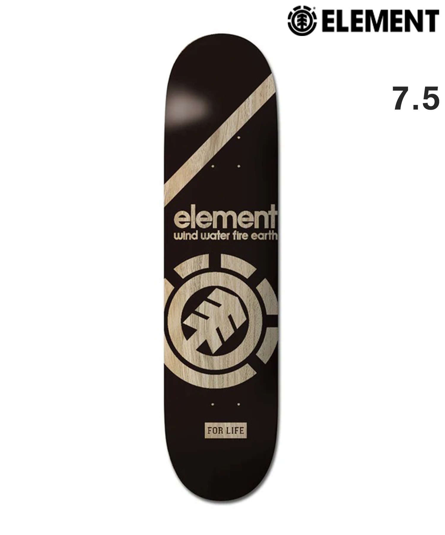 ELEMENT エレメント スケートボード キッズ デッキ 7.5inch SLANTS BLACK BF027-024 ムラサキスポーツ(BLK-7.5inch)