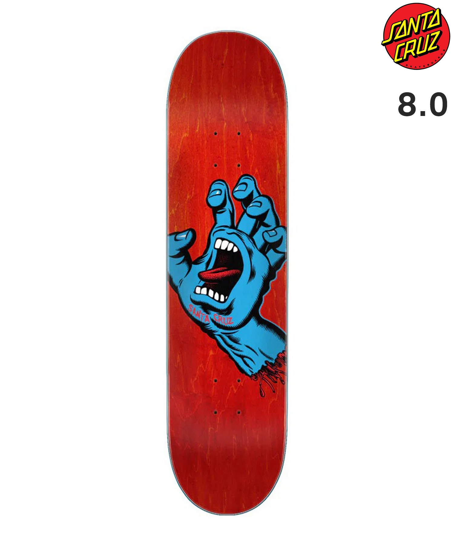 SANTA CRUZ サンタクルーズ スケートボード デッキ 8inch SCREAMING HAND ムラサキスポーツ(RED-8inch)
