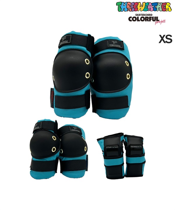 THREE WEATHER スリーウェザー スケートボード パッド COLORFULPROJECT SAFETY KIDS 3点セット ムラサキスポーツ