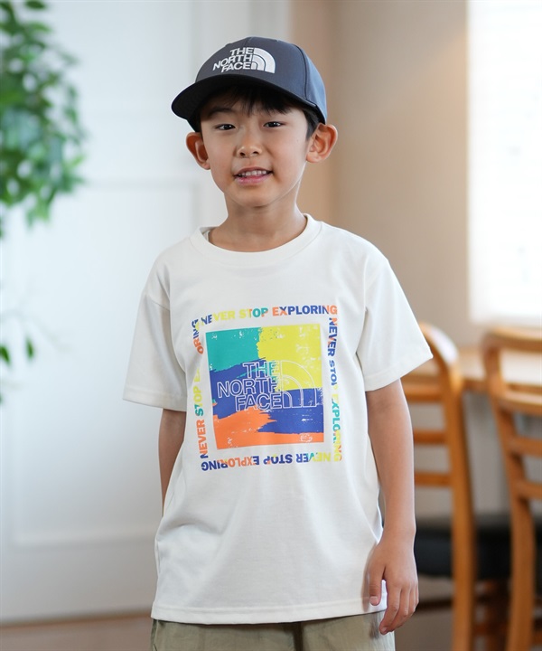 THE NORTH FACE ザ・ノース・フェイス Tシャツ キッズ 半袖 吸汗速乾 UVカット ショートスリーブゲットモテッドグラフィックティー NTJ32575(WD-130cm)
