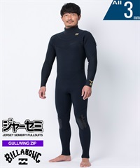BILLABONG ビラボン GLZ JERSEY 3X3mm BF018-014 ガルウィングジップ メンズ ウェットスーツ ジャーセミ ムラサキスポーツ限定(BKG-M)