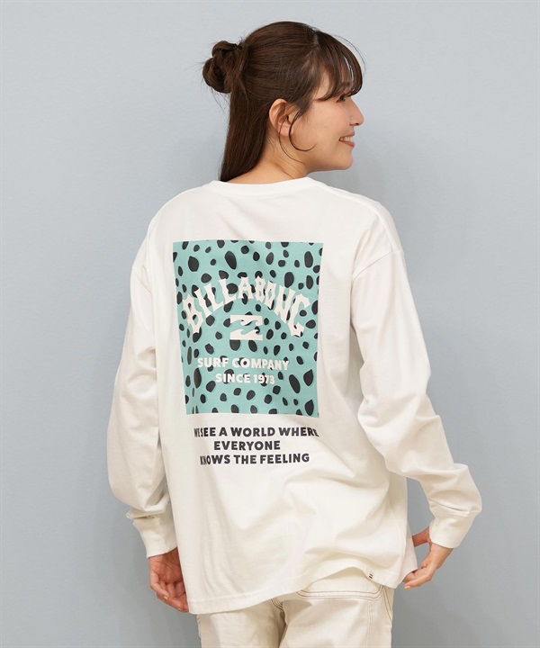 BILLABONG ビラボン 長袖 Tシャツ ロンT レディース バックプリント SQUARE LOGO BOY FIT LS TEE BF014-052
