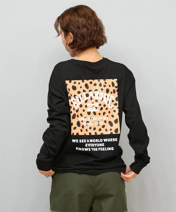 BILLABONG ビラボン 長袖 Tシャツ ロンT レディース バックプリント SQUARE LOGO BOY FIT LS TEE BF014-052