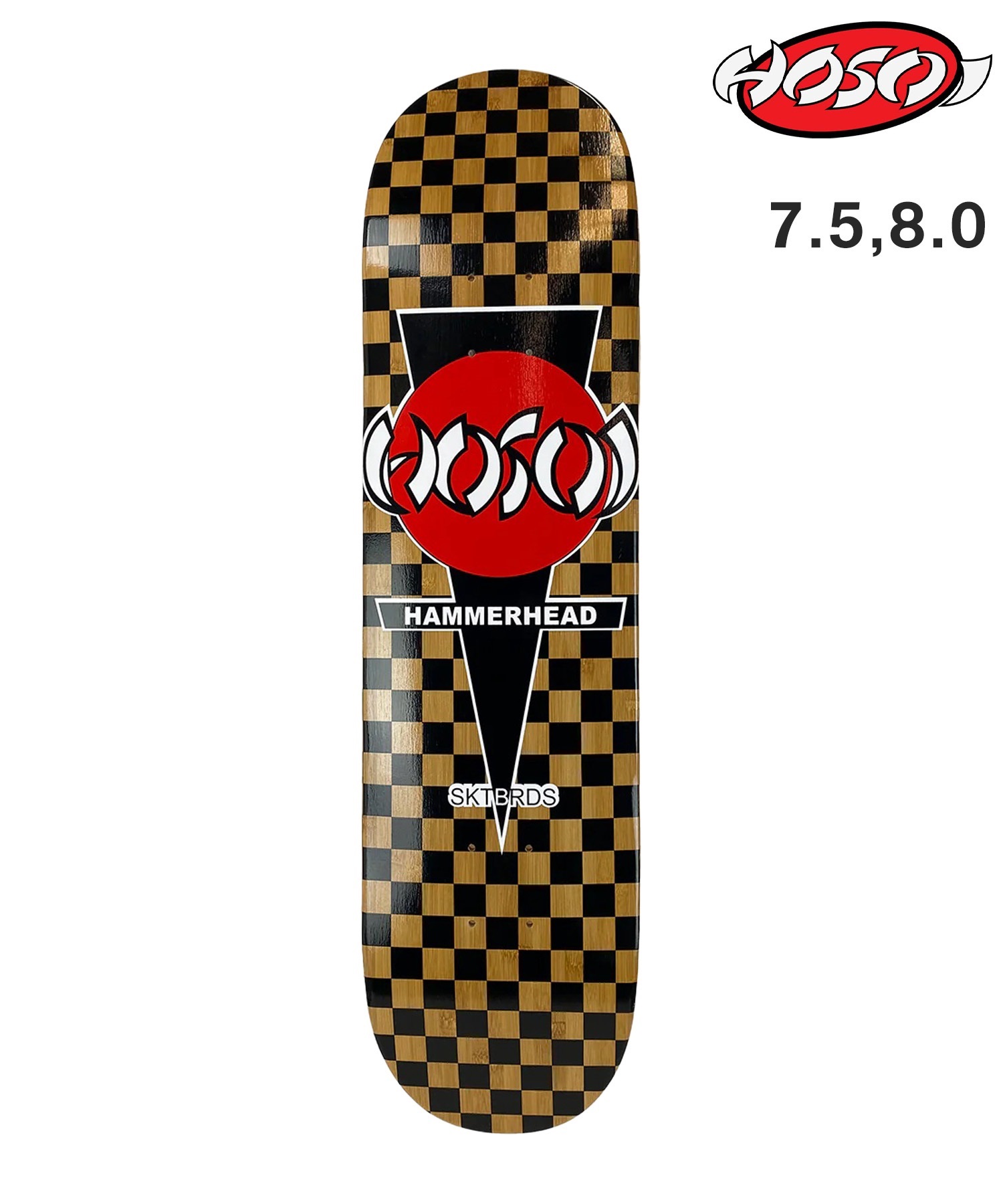 HOSOI スケートボード デッキ 7.75,8.0inch CHECKERED ムラサキスポーツ(NA-7.5inch)