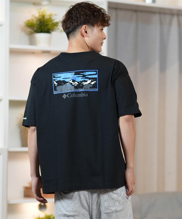 Columbia コロンビア 半袖 Tシャツ メンズ オーバーサイズTシャツ UVケア バックプリント PM4502 ムラサキスポーツ限定