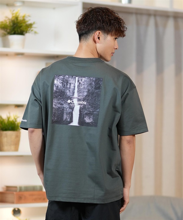 Columbia コロンビア 半袖 Tシャツ メンズ オーバーサイズTシャツ UVケア バックプリント PM4502 ムラサキスポーツ限定