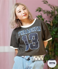THRASHER スラッシャー 半袖 Tシャツ レディース ナンバリング リンガーシャツ 252TH2ST032
