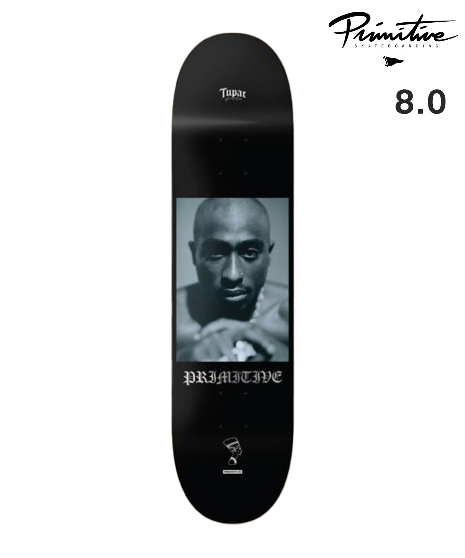 PRIMITIVE プリミティブ スケートボード デッキ 8.0inch ROYALTY ムラサキスポーツ(BLK-8inch)