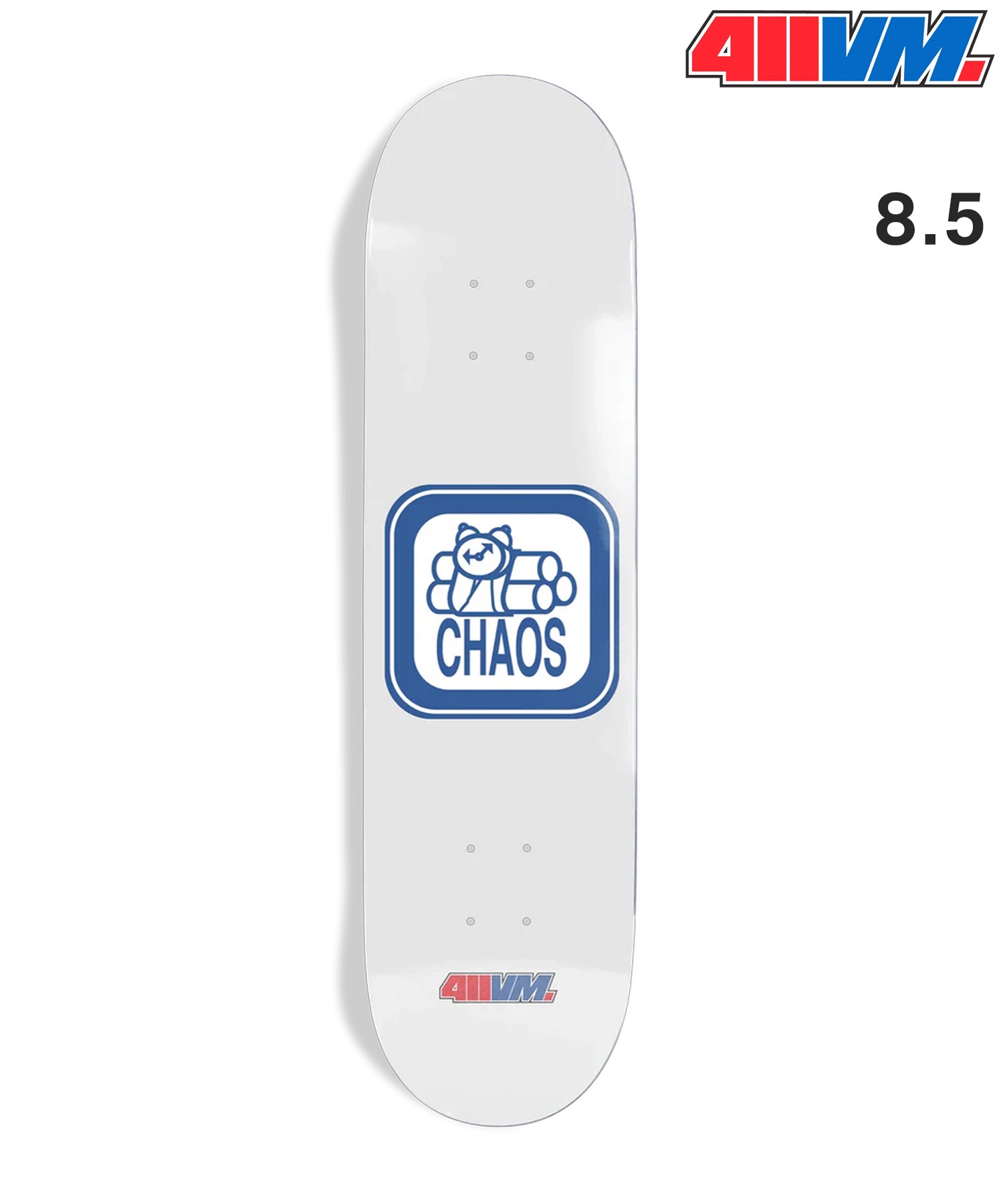 411 フォーワンワン スケートボード デッキ 8.5inch 411 CHAOSDECK ムラサキスポーツ(WHT-8.5inch)