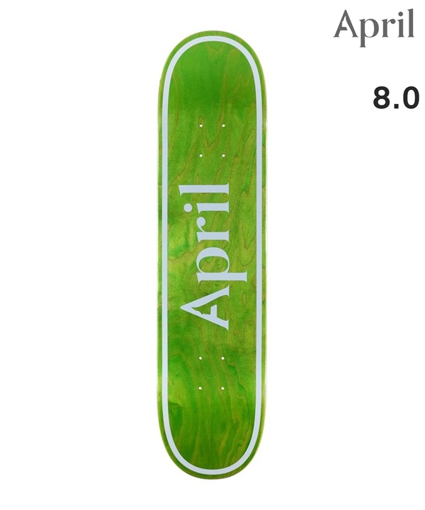 APRIL エープリル スケートボード デッキ 8.0inch OG LOGO GREEN INVERT ムラサキスポーツ