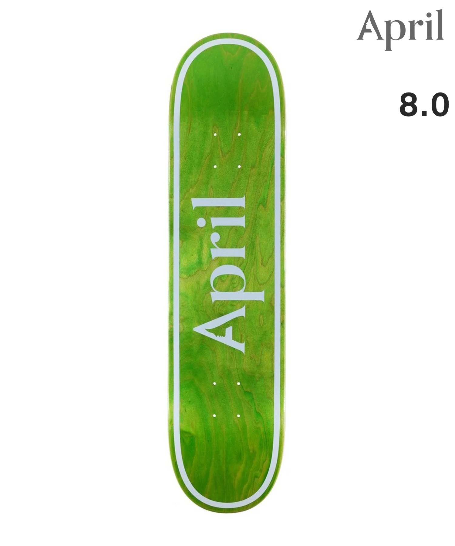 APRIL エープリル スケートボード デッキ 8.0inch OG LOGO GREEN INVERT ムラサキスポーツ(GRN-8inch)
