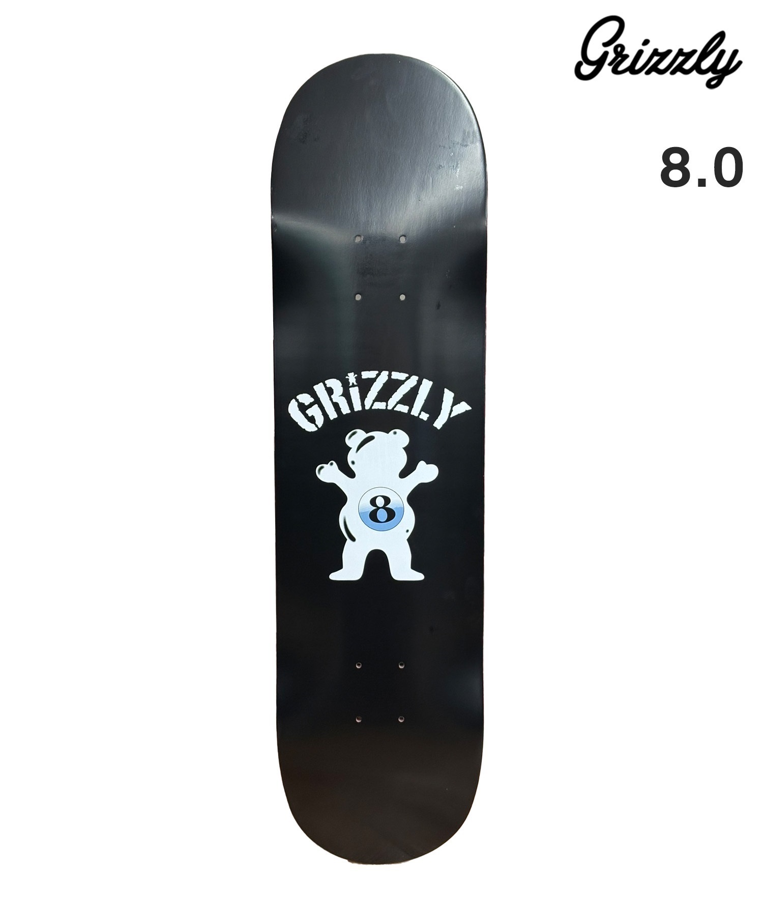 GRIZZLY グリズリー スケートボード デッキ 8.0 inch EIGHT BALL  ムラサキスポーツ(BK-8inch)