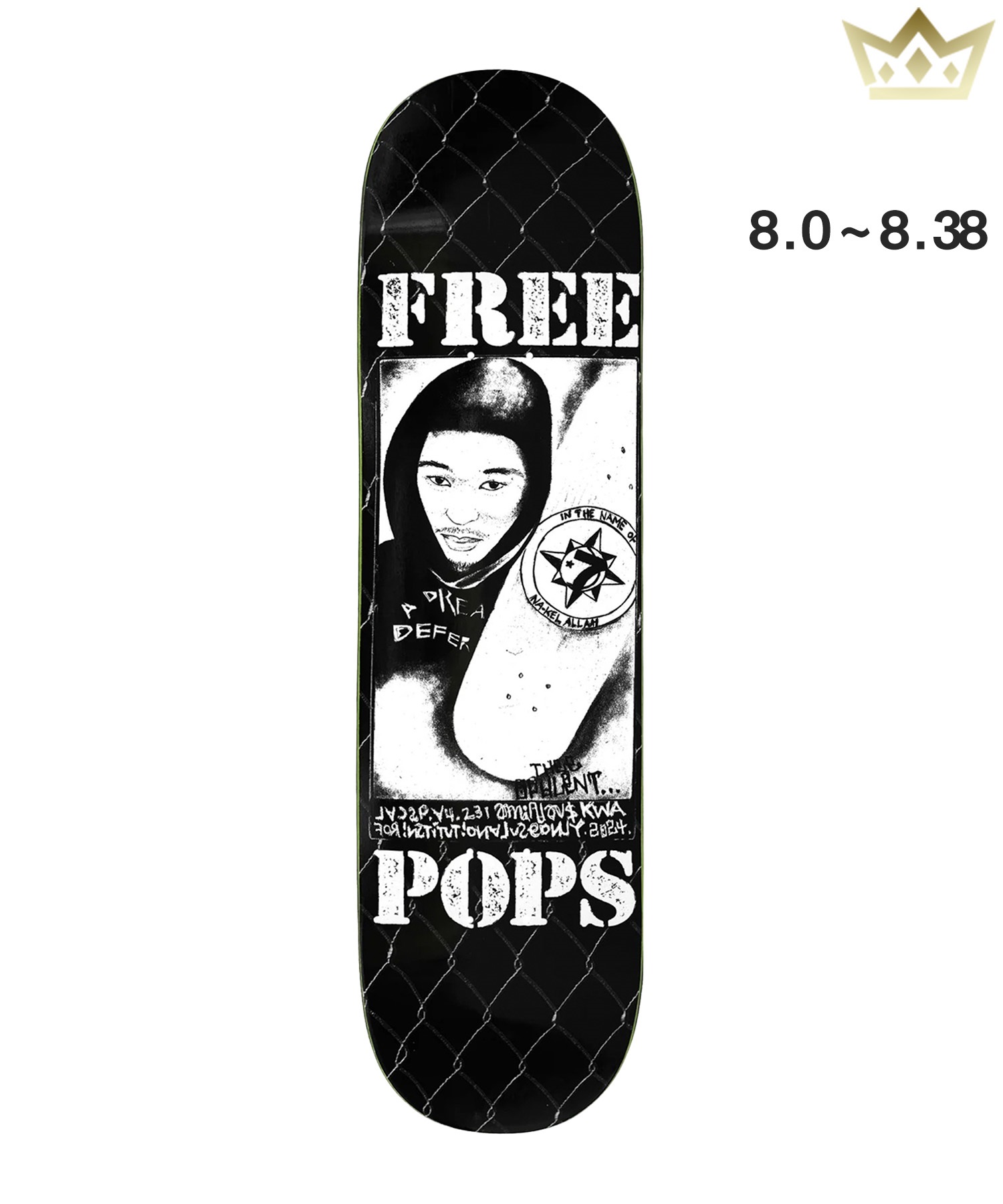 KING キング スケートボード デッキ 8.0～8.38inch NAKEL SMITH - FREE POPS ムラサキスポーツ(ONE-8inch)