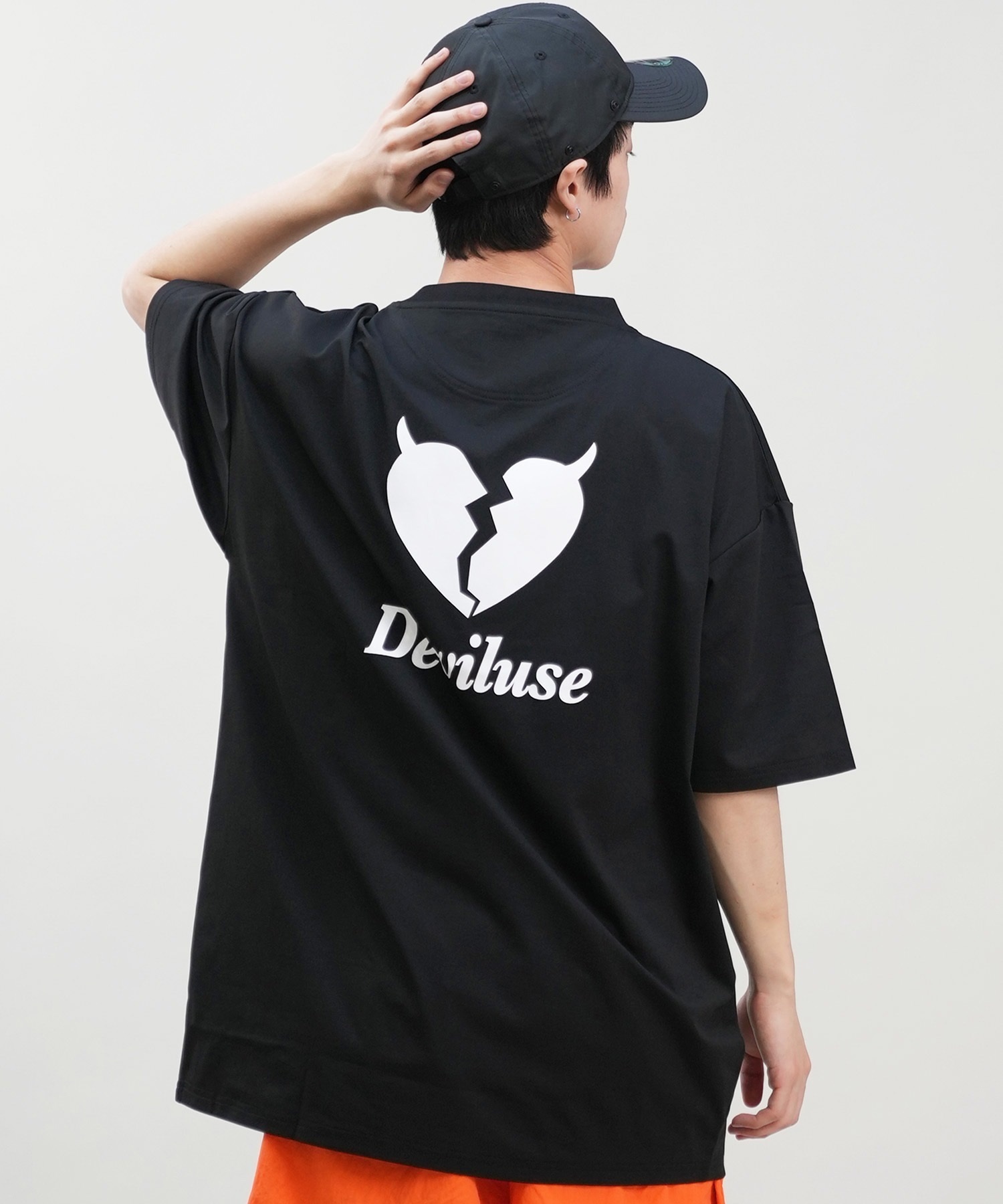 DEVILUSE デビルユース メンズ ラッシュガード 半袖 Tシャツ オーバーサイズ 水陸両用 ムラサキスポーツ限定 243OO1ST303DU(WHT-M)