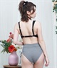 LAETITIA レリッタ 水着 レディース バンドゥ ハイウエスト ギンガムチェック 441201(BK-9)