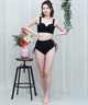 LAETITIA レリッタ 水着 レディース バンドゥ ハイウエスト ギンガムチェック 441201(BK-9)