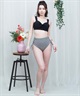 LAETITIA レリッタ 水着 レディース バンドゥ ハイウエスト ギンガムチェック 441201(BK-9)