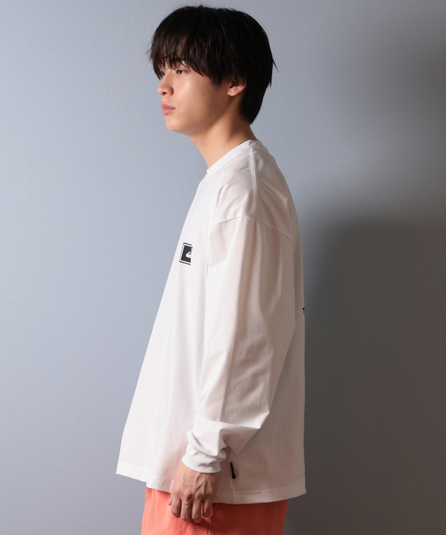 QUIKSILVER クイックシルバー ラッシュガード メンズ 長袖 Tシャツ ロンT バックプリント水陸両用 UVカット QLY251627M ムラサキスポーツ限定(WHT-M)