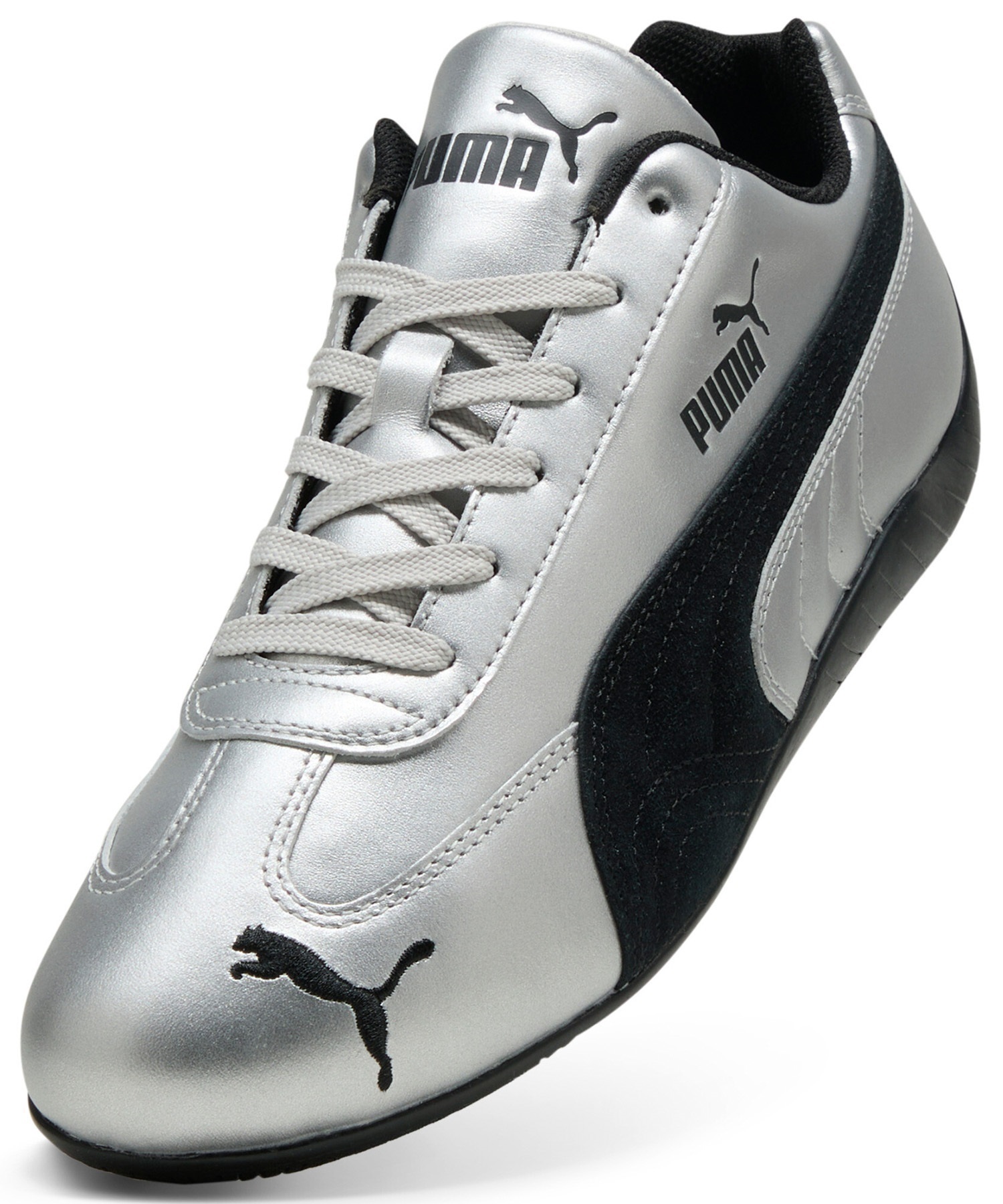 PUMA プーマ スニーカー レディース BLACKPINK ロゼ 韓国 韓国 シルバー ROSE ロゼ SPEEDCAT METALLIC スピードキャット 403689 01(01-23.0cm)
