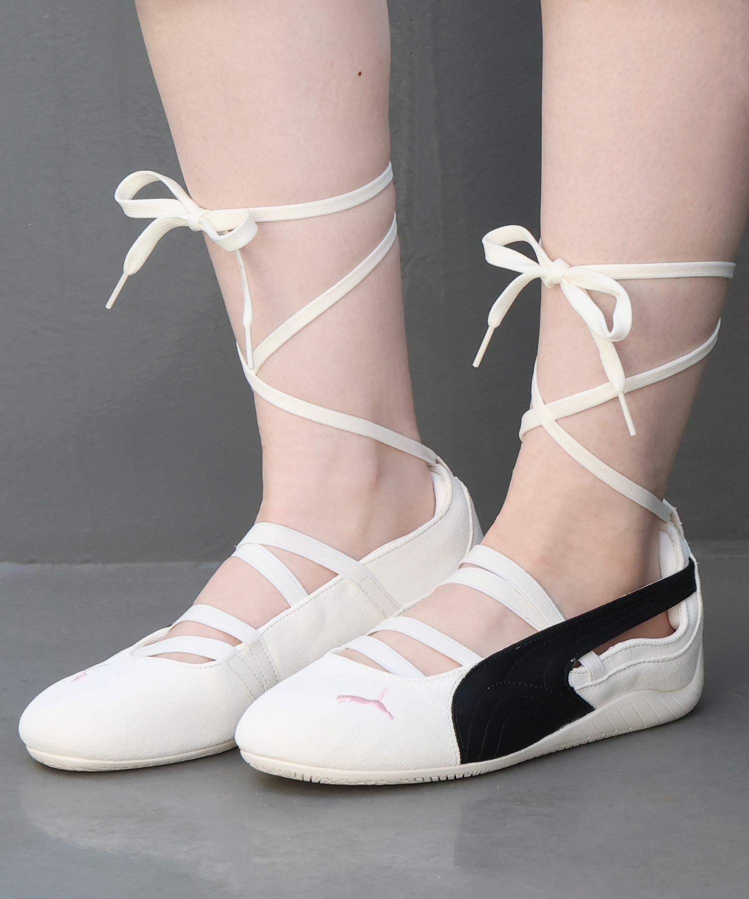 【8月28日発売】PUMA プーマ スニーカー パンプス レディース BLACKPINK ロゼ 韓国 SPEEDCAT BALLET SD X ROSE スピードキャット バレエ 404395 01(01-23.0cm)