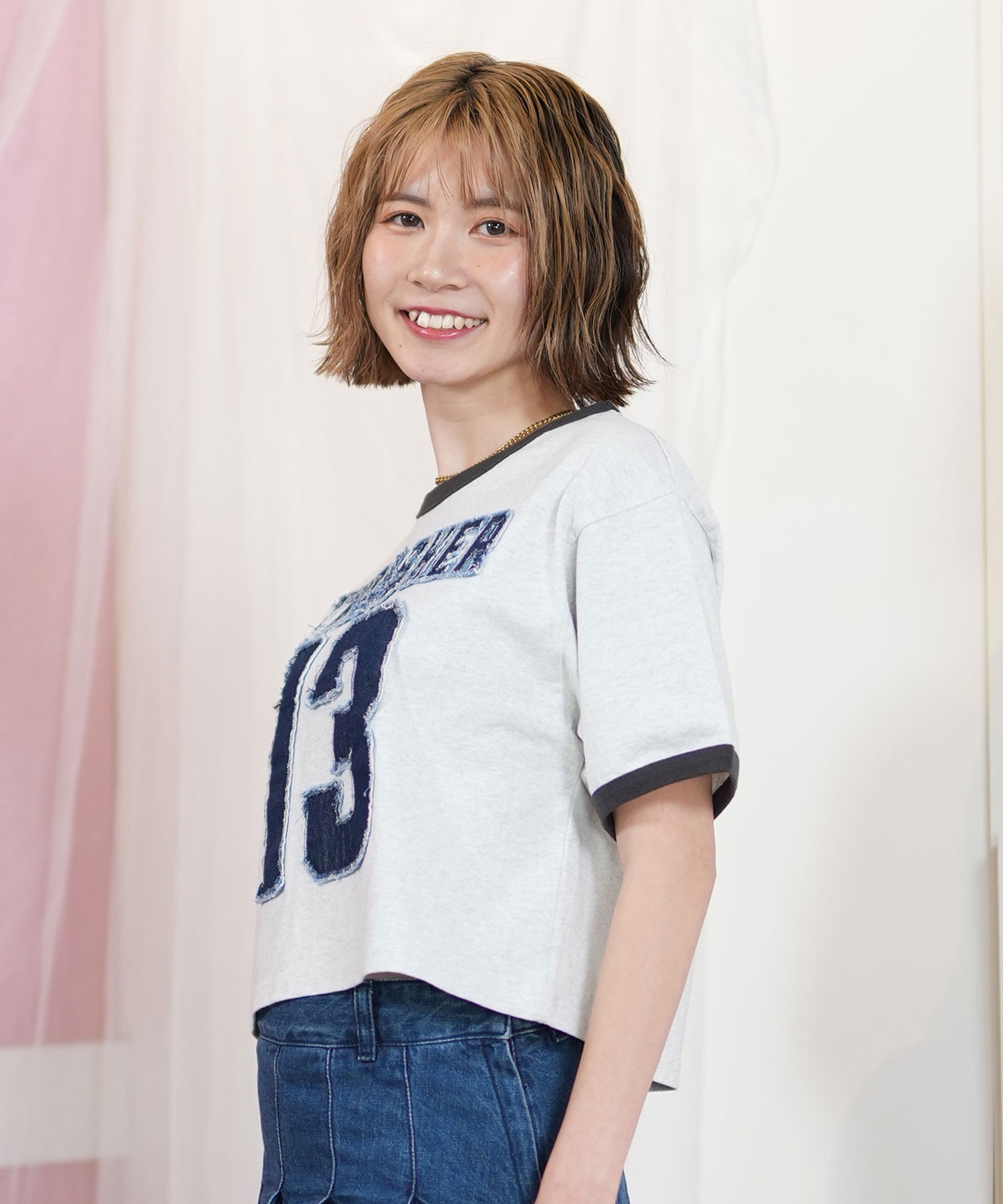 THRASHER スラッシャー 半袖 Tシャツ レディース ナンバリング リンガーシャツ 252TH2ST032(GRY-M)