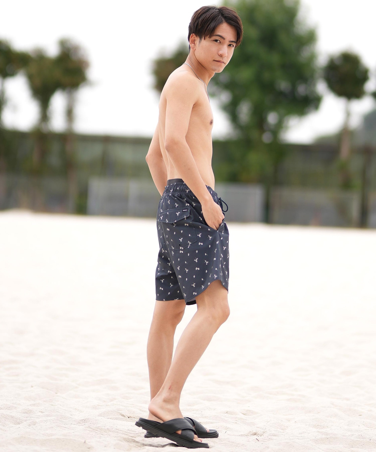 RVCA ルーカ 水着 トランクス メンズ ボードショーツ サーフパンツ 小花柄 17インチ 水陸両用 BF041-510(KSD0-S)