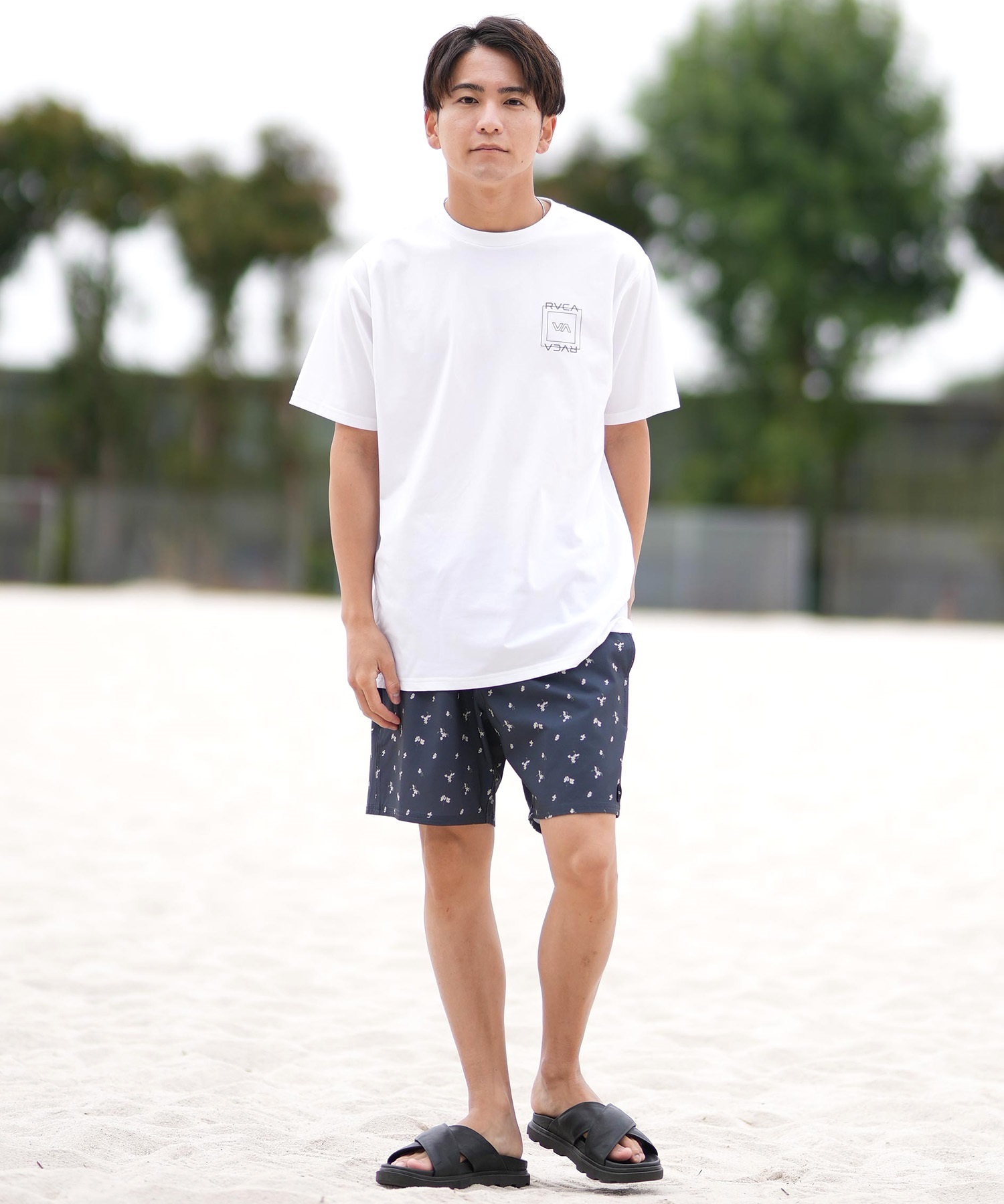 RVCA ルーカ 水着 トランクス メンズ ボードショーツ サーフパンツ 小花柄 17インチ 水陸両用 BF041-510(KSD0-S)